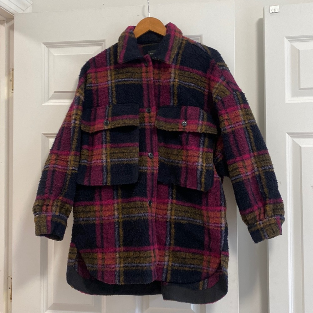 ZARA Oversized Shacket Flannel
